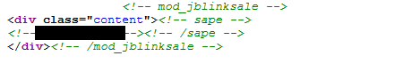 установка кода sape на Joomla